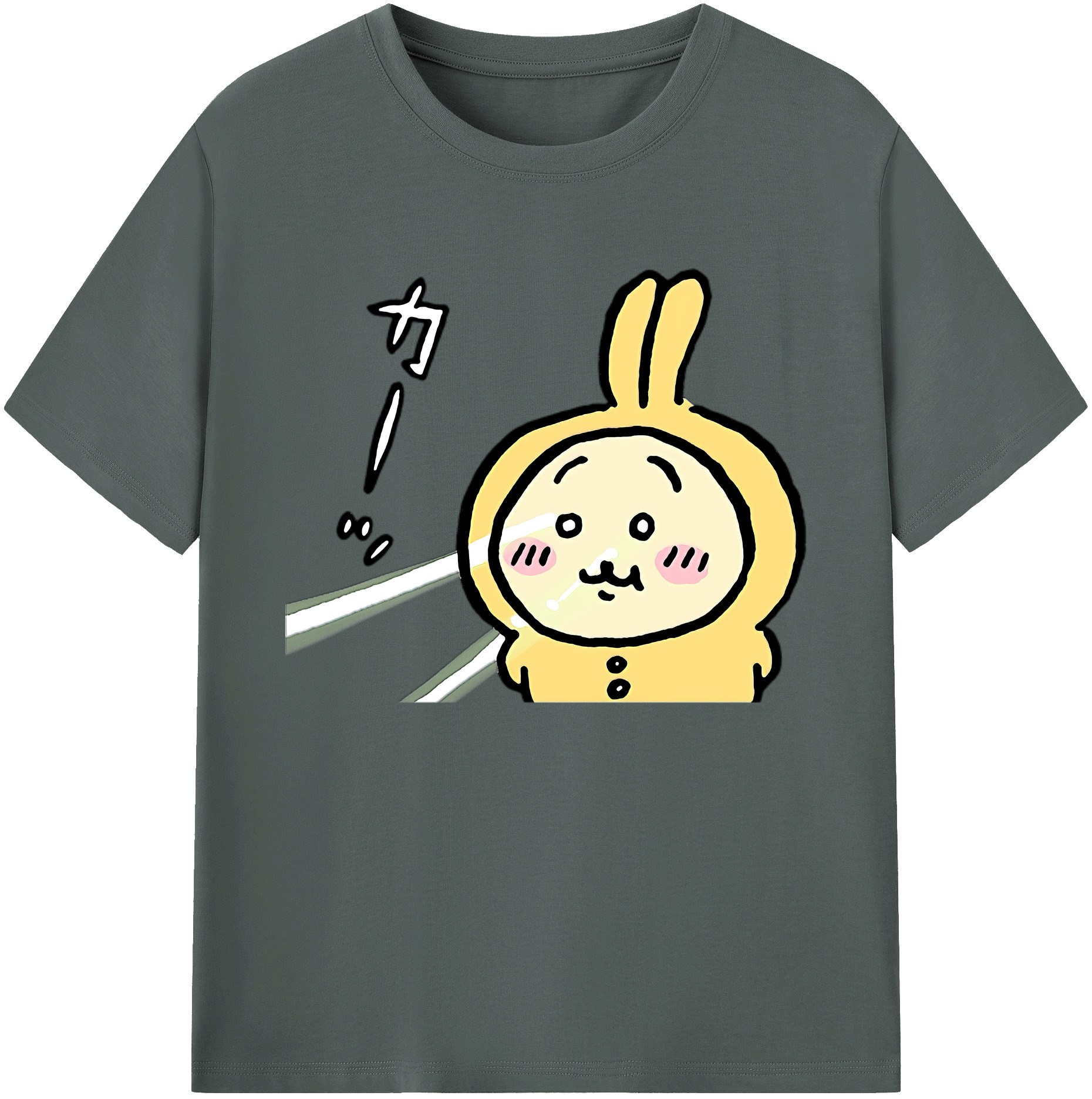 （画像用） ちいかわ うさぎ Chii-kawa usagi 綿100％ メンズ半袖Tシャツ｜肌触りやわらか＆通気性